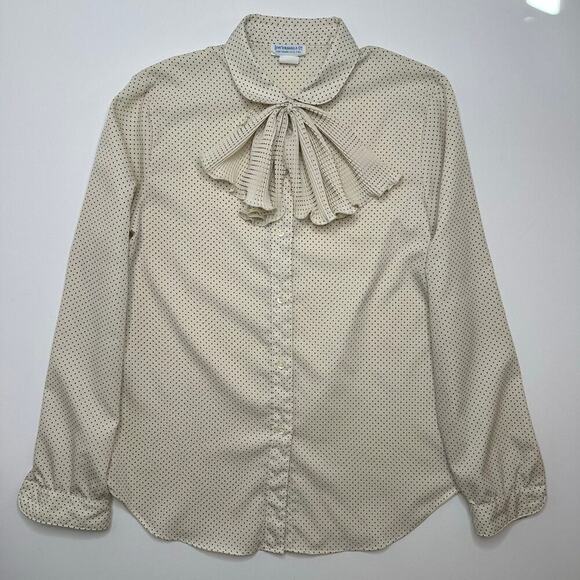 Vintage 1980s Career Blouse with Neck Scarf - Picture 1 of 5